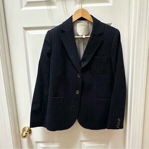 Pedro del hierro blazer navy blue wool stripe 44